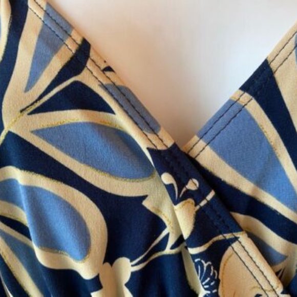 Lot of 3~DRESS BARN Silky s/s TUNIC TOPS~fluttery-BLUES-Retro ORANGE Gray-sz M - Picture 5 of 16